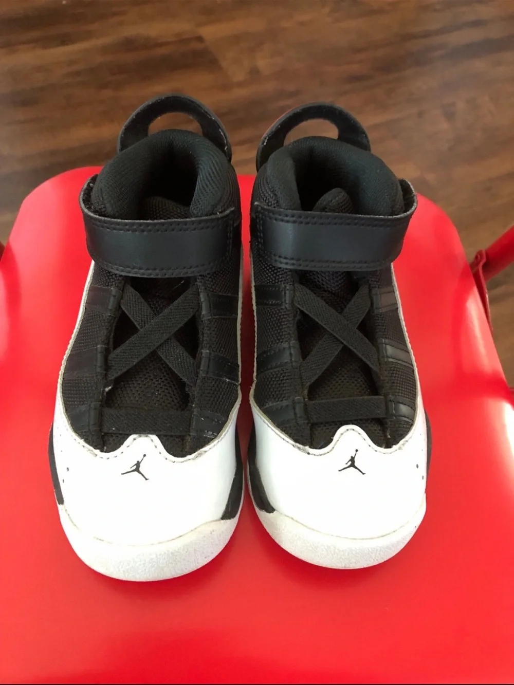 Jordan Kids Black, White & Red High-Top Basketball Sneakers